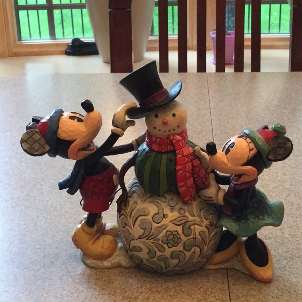 Jim Shore Mickey, Minnie and Snowman